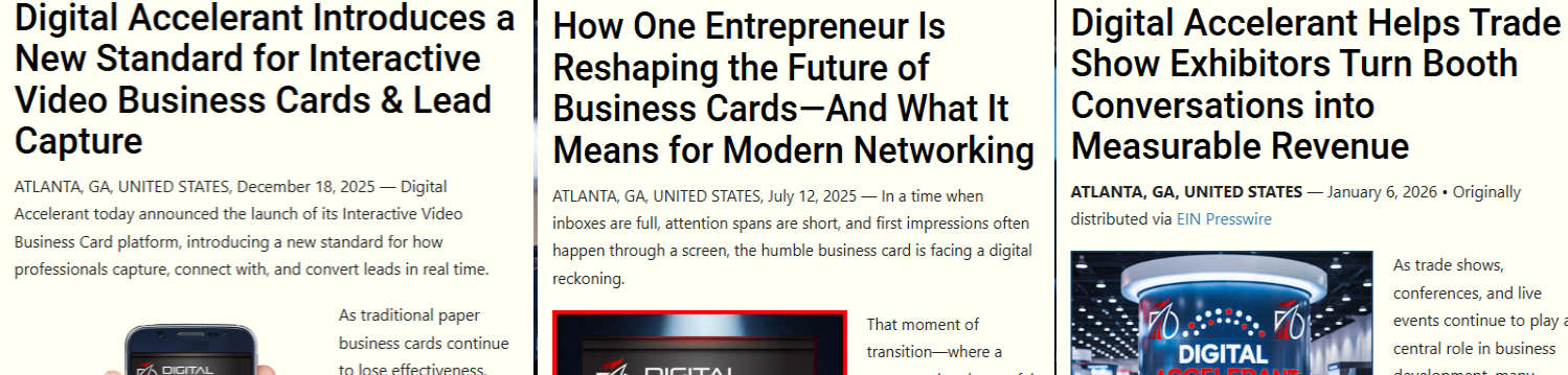Digital Accelerant Press Releases