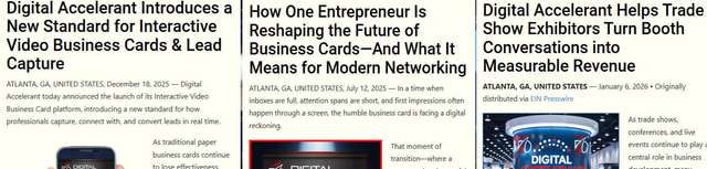 Digital Accelerant Press Releases